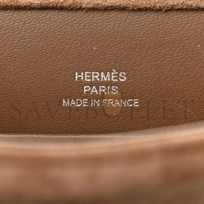 HERMES CONSTANCE 18 MARRON GLACE VEAU DOBLIS SUEDE PALLADIUM HARDWARE (18*15*4cm)